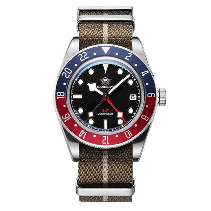 ADDIESDIVE New GMT Watch For Men Gift Bubber Glass AR Coating 200m Waterproof Diving BGW9 Luminous Date Sport Business Wristwatc