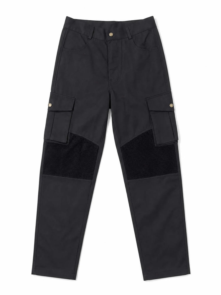 Men 100% Cotton Tactical Cargo Pants Multi‑Pocket Spliced Striped Trousers Spring Autumn Casual Outdoor Long Pants For Male