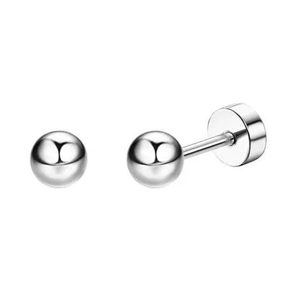 Florideco 1 paio di orecchini a bottone ipoallergenici con retro piatto per donna uomo orecchini a bottone per cartilagine in acciaio inossidabile chirurgico platinumshop