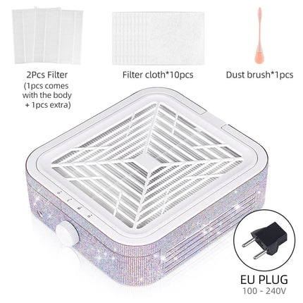 Powerful Nail Dust Collector Vacuum Extractor Manicure Machine With Replaceable Paper Filter Nail Salon Equipment