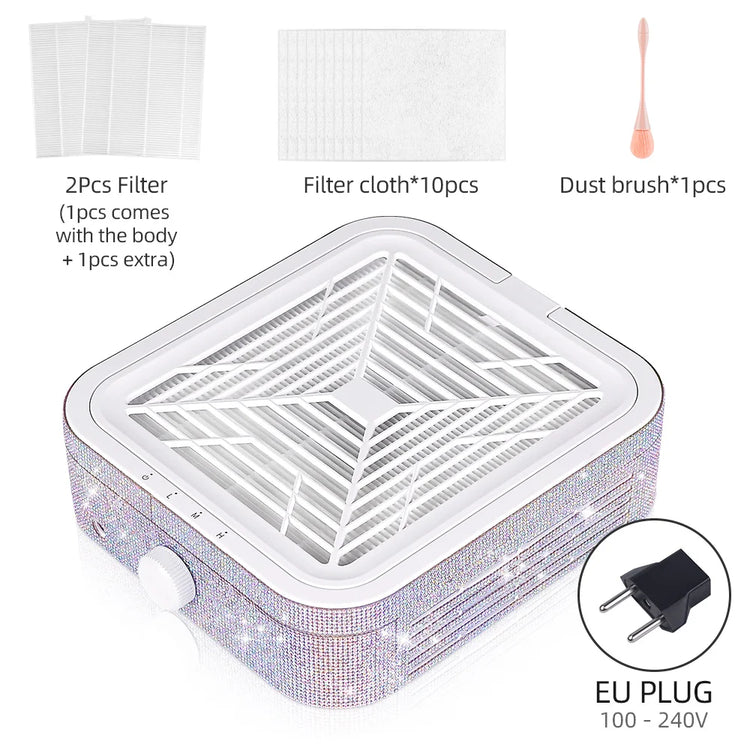 Powerful Nail Dust Collector Vacuum Extractor Manicure Machine With Replaceable Paper Filter Nail Salon Equipment
