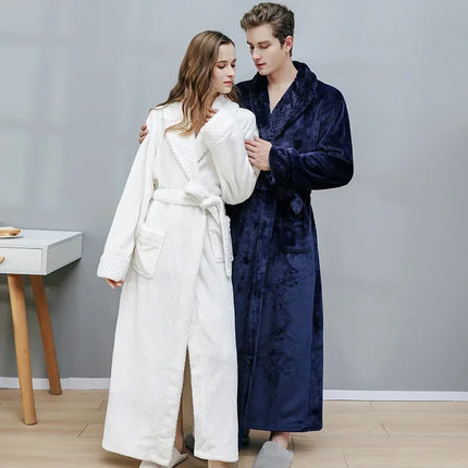 Donna Autunno e Inverno Caldo Lungo Velluto Corallo Spessore Coppia Accappatoi Da Bagno Uomo Donna Pigiama Doccia Accappatoio Asciugamani Da Bagno Per Adulti