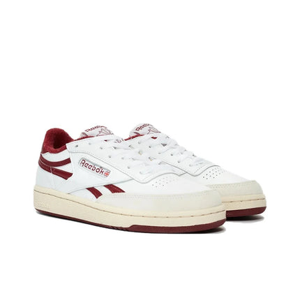 Reebok Club C Skateboard Shoes Women's Low Top White Red FW7804