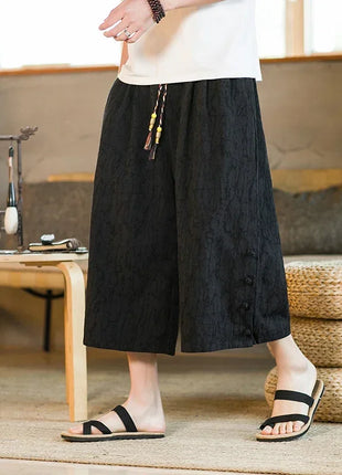 Pantaloni da samurai giapponesi Kimono da uomo Pantaloni casual in cotone retrò da uomo Pantaloni larghi casual Hip Hop Harajuku di alta qualità da uomo