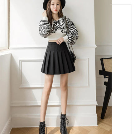 Autumn Winter Woolen Mini Pleated Skirts Women Fashion High Waist Loose A-Line Short Skirt Kawaii School Skater Falda Plisada PlatiNum