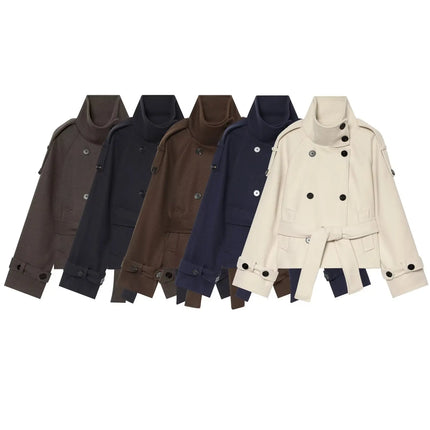 Women's New Jackets Autumn 2026 Fashion Loose High-necked Warm Autumn Woolen Coats Chic Women's Street Youth Outerwear Coats