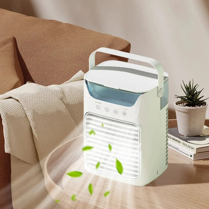 Condizionatore d'aria portatile USB, mini ventilatore rinfrescante, 3 velocità, serbatoio acqua da 650 ml, umidificatore spray, raffrescatore evaporativo silenzioso da tavolo, ventilatore portatile personale, ricaricabile, p