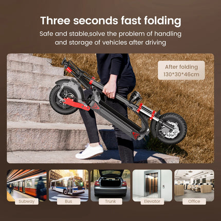 Monopattino elettrico iScooter iX8 2400W per adulti, 48V 20Ah, pneumatici fuoristrada da 12 pollici, pieghevole per il trasporto urbano, E-Scooter