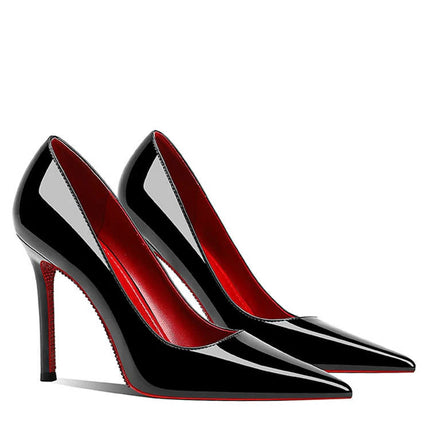 Tacchi da donna 2025 Nuovo marchio di lusso Décolleté Fondo rosso Punta a punta Strass Tacchi alti Elegante stiletto Party Prom Scarpe da donna