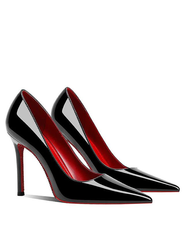 Women's Heels 2025 New Luxury Brand Pumps Red Bottom Pointed Toe Rhinestone High Heels Elegant Stiletto Party Prom Women's Shoes
