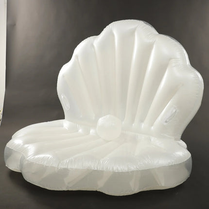 Galleggiante gonfiabile per piscina con conchiglia, lettino da spiaggia portatile in PVC da 120 * 120 * 120 cm, fila galleggiante con conchiglia per bambini adulti con palla di perle e 2 maniglie