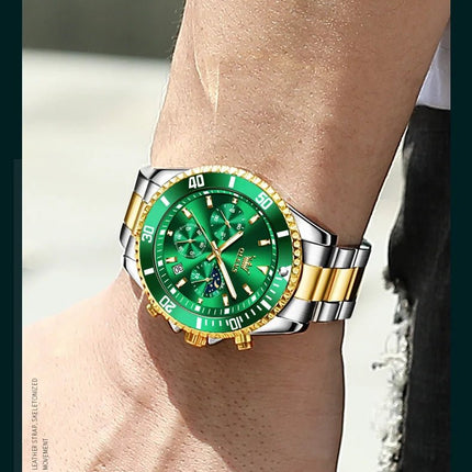 OLEVS Men's Classic Watches with Date Waterproof Luminous Luxury Big Dial Men's Wrist Dress Stainless Steel Men Watch