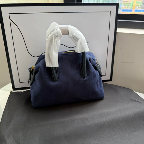Elegante borsa da bowling per donna, borsa a mano con tracolla, design minimalista, borsa da lavoro