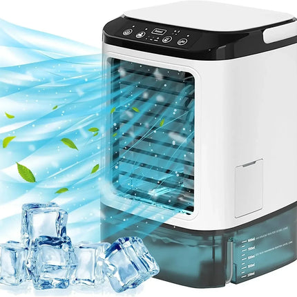 HOMEFISH Umidificatore da Tavolo Silenzioso per Uso Domestico, Ventilatore Portatile USB con Nebulizzatore e Funzione di Raffreddamento