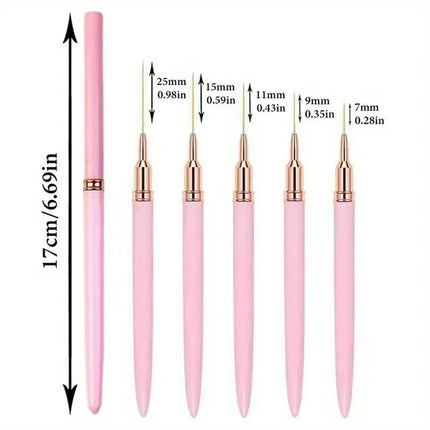 10Pcs Nail Liner Brush Set UV Gel Nail Brushes Kits Silicone Point Flower Nail Pen French Stripe Line Painting Drawing Tools