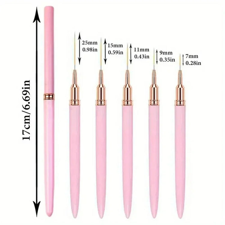 10Pcs Nail Liner Brush Set UV Gel Nail Brushes Kits Silicone Point Flower Nail Pen French Stripe Line Painting Drawing Tools