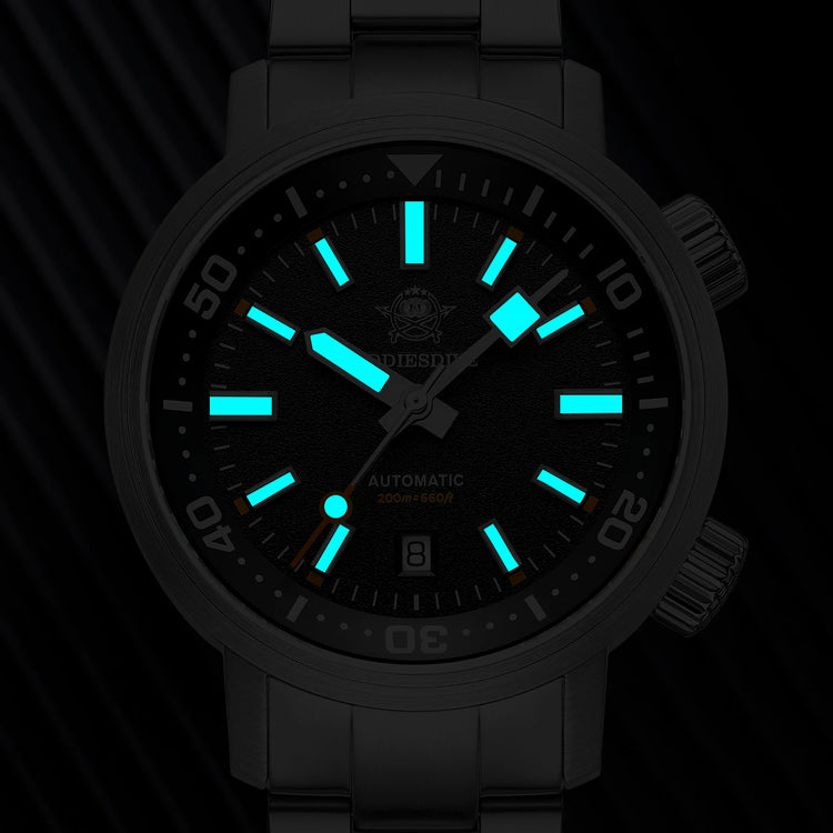 ADDIESDIVE 200M Automatic Dive Watch Men Japanese 8215 Sapphire Stainless Steel Luminous Mechanical Diving Wristwatch BGW9 Hands
