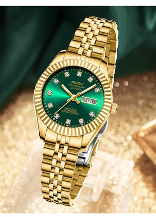 NIBOSI Orologi da donna con diamanti Orologio da donna casual di moda di lusso delle migliori marche Orologio da donna con data settimanale automatica impermeabile Reloj platinumshop