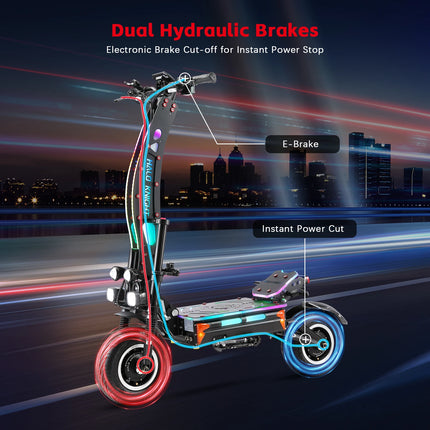 Halo Knight T107 Max Scooter elettrico 13 pollici Off Road Pneumatico 4000W * 2 Doppio motore 72V 50Ah Batteria E-Scooter per pendolarismo urbano