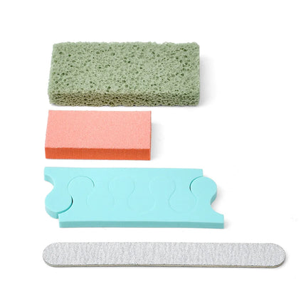 400 Sets/Case Disposable New Sharper Pumice Pedicure Kits Manicue Tools Sand File Buffer Sponge Block 4 In 1 Nail Sets