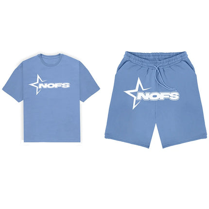 Y2K T-shirt Short Kpop Street Fashion Print Unisex Short Sleeve Top Casual Loose Drawstring Shorts Pants Women Men Clothing Tees