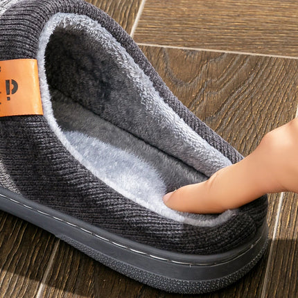 Pantofole invernali da uomo TPR antiscivolo memory foam caldo morbido durevole cuscino casual patchwork scarpe da interno