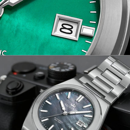 AddiesKin K008 Japan Miyota 9015 Automatic Movement 24 Jewels 28800bph 42h Power Reserve Ultra Thin 10mm Skeleton Case Back