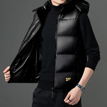 brand Men Vest down waistcoat winter sleeveless jacket men's lightweight waistcoat thick Sleeveless warm Waistcoat Man