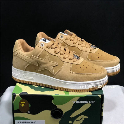 A BATHING APE Men All Black Shark BAPESTA Casual Plarfom Shoes Unisex Women Slip-Resistant Outdoor Soft Walking Sneakers