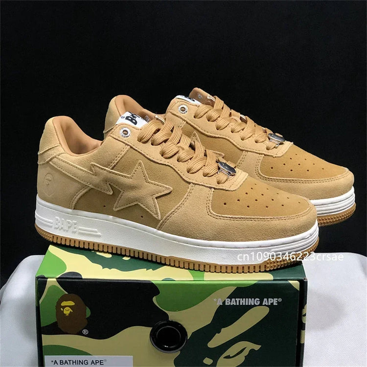 A BATHING APE Men All Black Shark BAPESTA Casual Plarfom Shoes Unisex Women Slip-Resistant Outdoor Soft Walking Sneakers