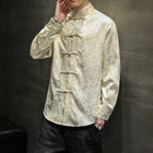 Giacca Tang di alta qualità da uomo camicetta con colletto alla coreana in argento elegante abbigliamento cinese rosso camicie Casual da uomo in raso di seta blu di grandi dimensioni