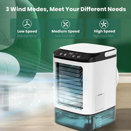 HOMEFISH Umidificatore da Tavolo Silenzioso per Uso Domestico, Ventilatore Portatile USB con Nebulizzatore e Funzione di Raffreddamento