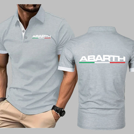 Men's Abarth Scorpion Logo Car Golf Shirt Polo Business Casual Collar Polo Short Sleeve Summer Men's Clothing