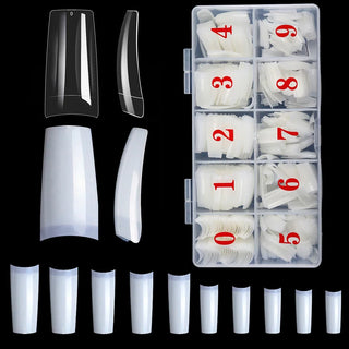 500pcs French Nail Tips Clear Nature False Half Cover Press On Acrylic Nails Mixed Size Fake Nails DIY Manicure Extension Tools 2028