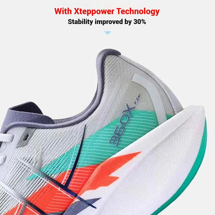 Xtep 360X 2.0 Professional Marathon Running Shoes For Men Racing Carbon Plate Shock Absorbent Sports Training Shoes 975219110035 PlatiNum