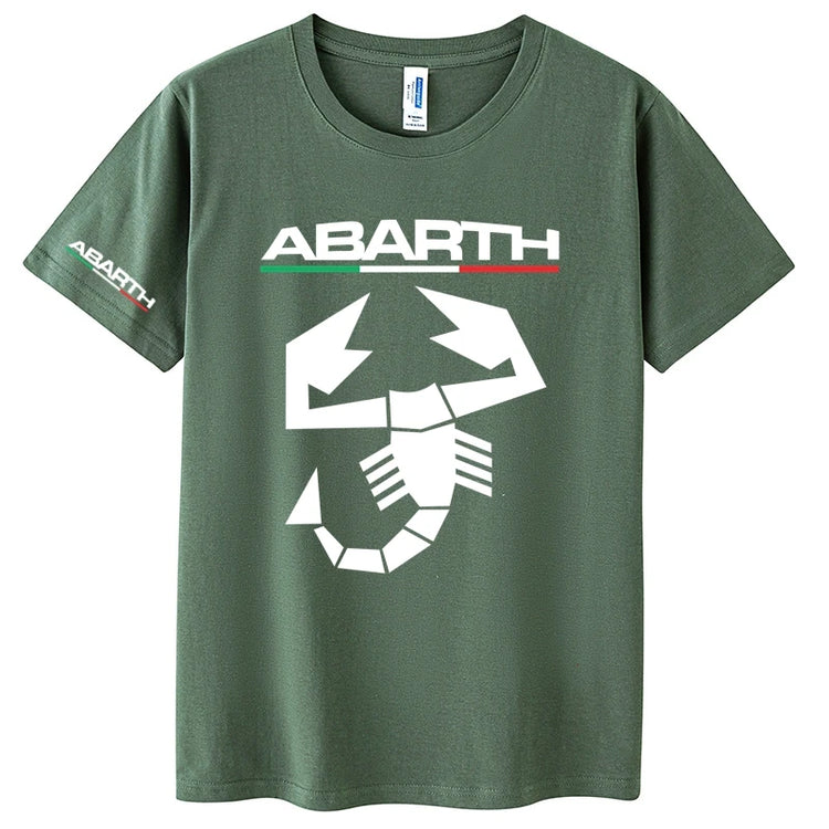 Abarth Scorpion 100% cotone T-shirt da uomo Abarth Scorpion Bianco Nero Auto Sport da corsa Italia M