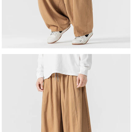 Pantaloni casual da uomo autunno stili giapponesi pantaloni lanterna da uomo caldi vintage larghi pantaloni da uomo oversize moda streetwear