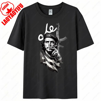 Che Guevara Shirt Rebel Cuban Shirt Guerrilla Revolution Casual Short Sleeve Men's High Quality Cotton T-Shirt