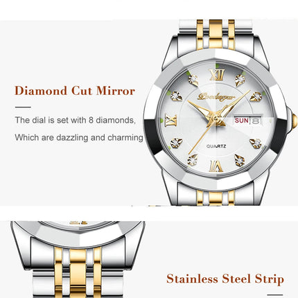POEDAGAR orologi da donna di marca di lusso impermeabile luminoso data settimana orologio al quarzo per donna orologio da donna di moda in acciaio inossidabile platinumshop