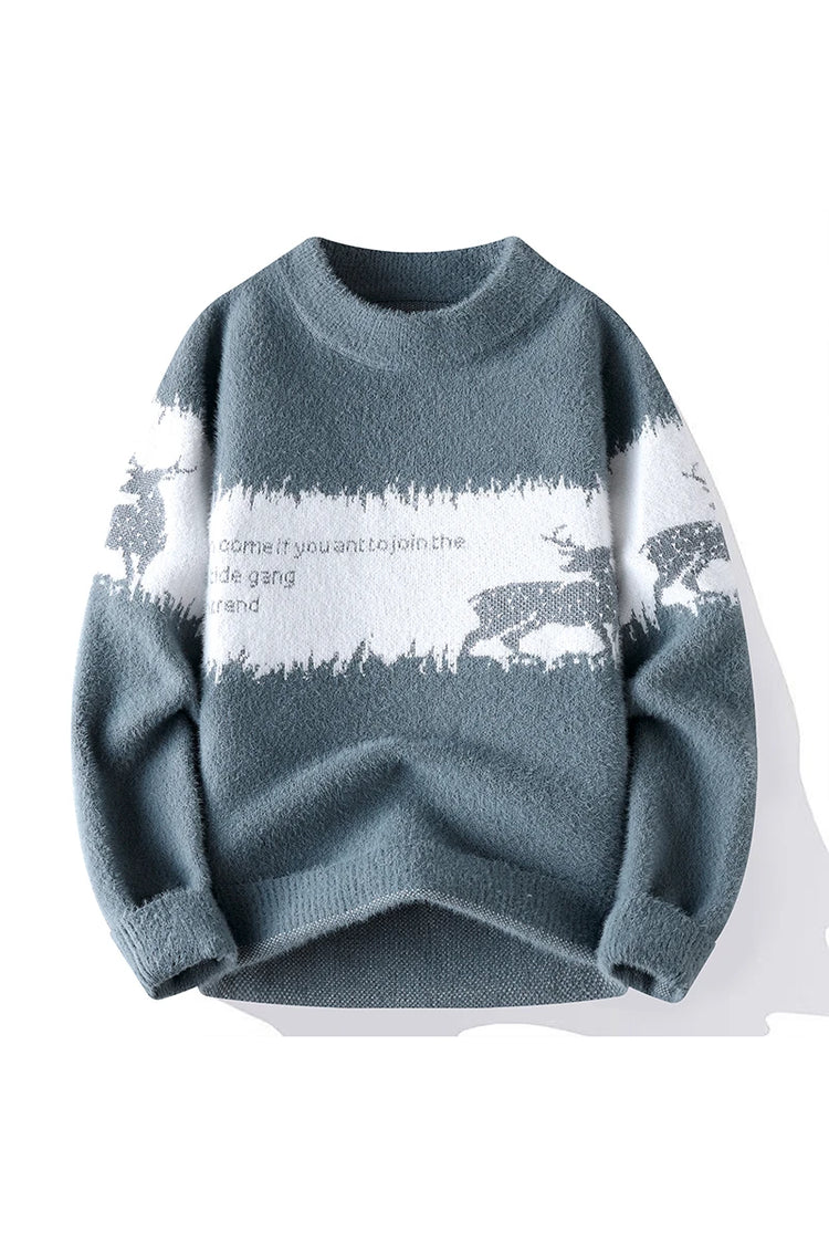 Sweaters men Winter Letter pattern thick sweater men Student youth sweaters autumn Men's wool pullovers full