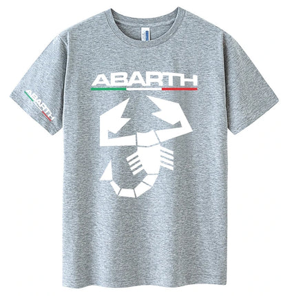 Abarth Scorpion 100% Cotton Men's T-shirt Abarth Scorpion White Black Sport Car Racing Italy Motor Tuning Rally Car Men TShirt