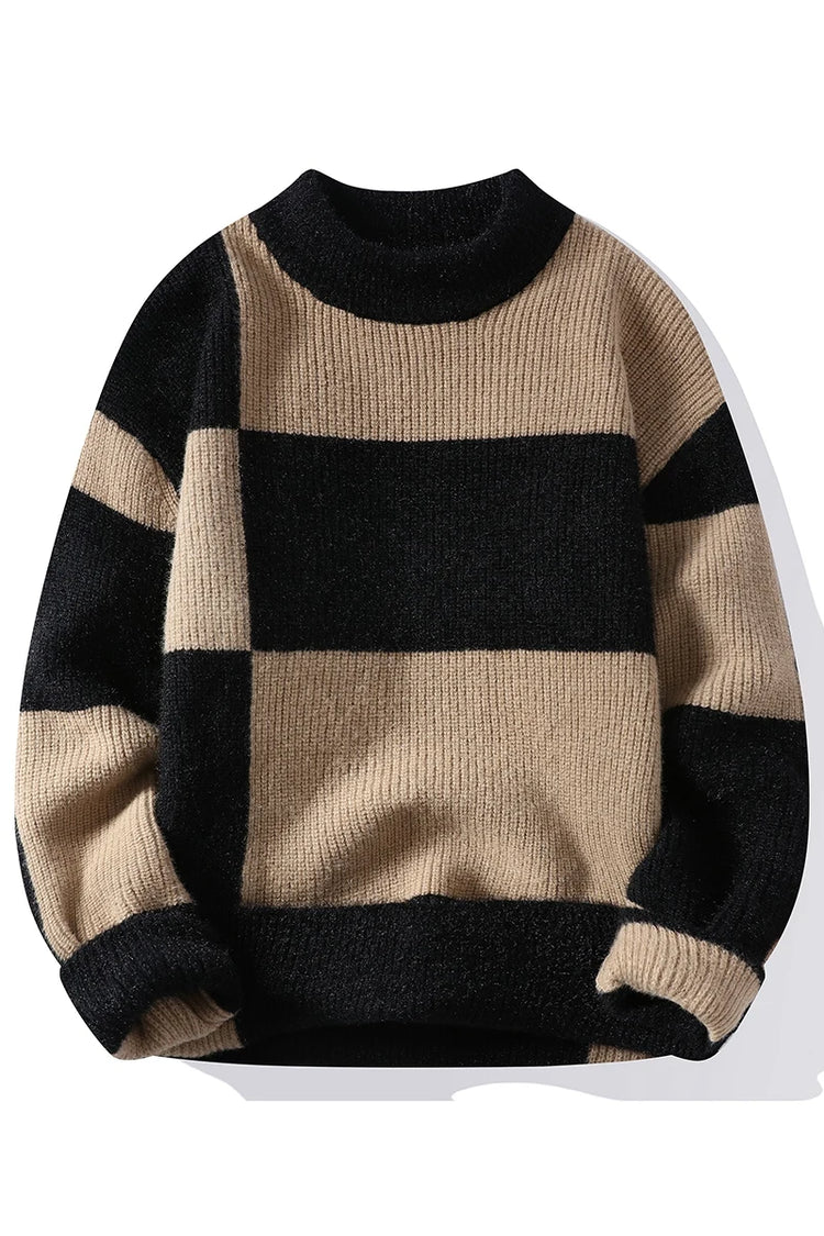 2023 New Style Turtleneck Sweater Men Pullovers Autumn Winter Soft Lightweight Warm Knitted Jumper Hombre Plaid Sweater