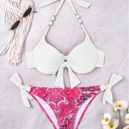 Sexy Push Up Bikini 2024 Costume da bagno donna Due pezzi Costumi da bagno Perizoma femminile Bikini Set Nuoto per costumi da bagno Biquini brasiliano platinumshop