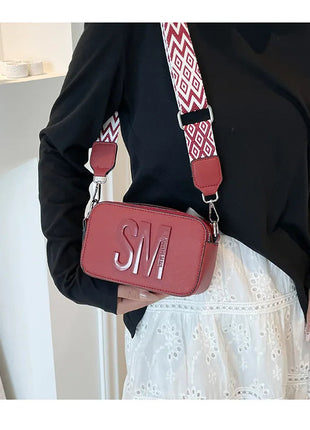 Cross-Border Style Camera Bag Fashionable Retro Women's Shoulder Slant Bag Small Square Bag Street Trend PU Material PlatiNum