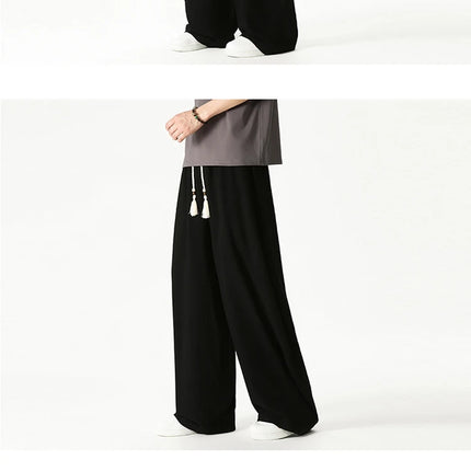 Nuovi pantaloni da uomo Casual comodi pantaloni a gamba larga pantaloni Harun larghi alla moda pantaloni sportivi con coulisse lanterna da uomo taglie forti