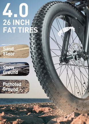 BURCHDA RX80 Bicicletta Elettrica per Adulti, Motore 1000W, Batteria 48V20AH960WH, E-bike con Pneumatici Fat da 26 Pollici per Tutti i Terreni, 45KM/H, E-Mountain Bike