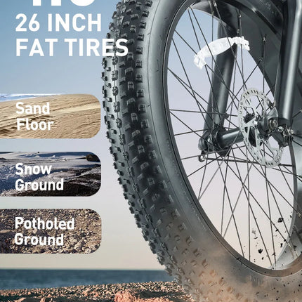 BURCHDA RX80 Bicicletta Elettrica per Adulti, Motore 1000W, Batteria 48V20AH960WH, E-bike con Pneumatici Fat da 26 Pollici per Tutti i Terreni, 45KM/H, E-Mountain Bike