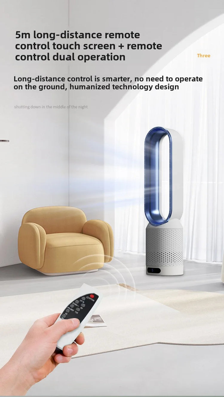 NUOVO Ventilatore Senza Pale 2026 per Purificazione dell'Aria Domestica, Circolazione Ultra Silenziosa, Ventilatore a Torre per Dormitorio