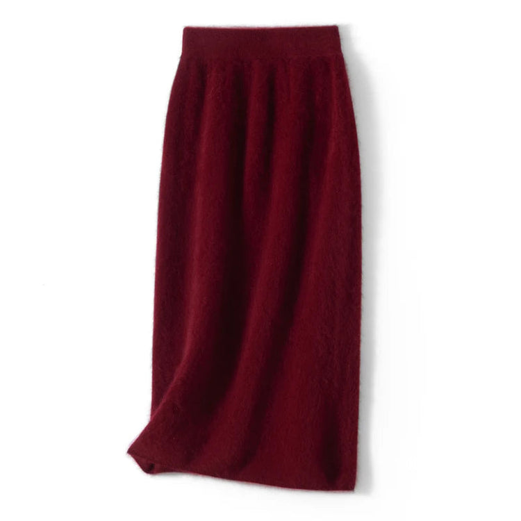 Autumn Winter Knitted Woolen High Waist Slim Fit Half-length Skirt Women's Mid-length Wrap Bodycon Skirt Elegant Commute Style PlatiNum