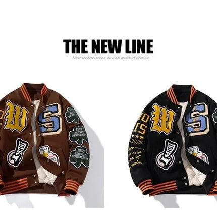 2026 Embroidery Varsity Men Women Letter Winter American Baseball Jacket Hip Hop Woolen Coat Thick Warm Outwear Par QW3MV